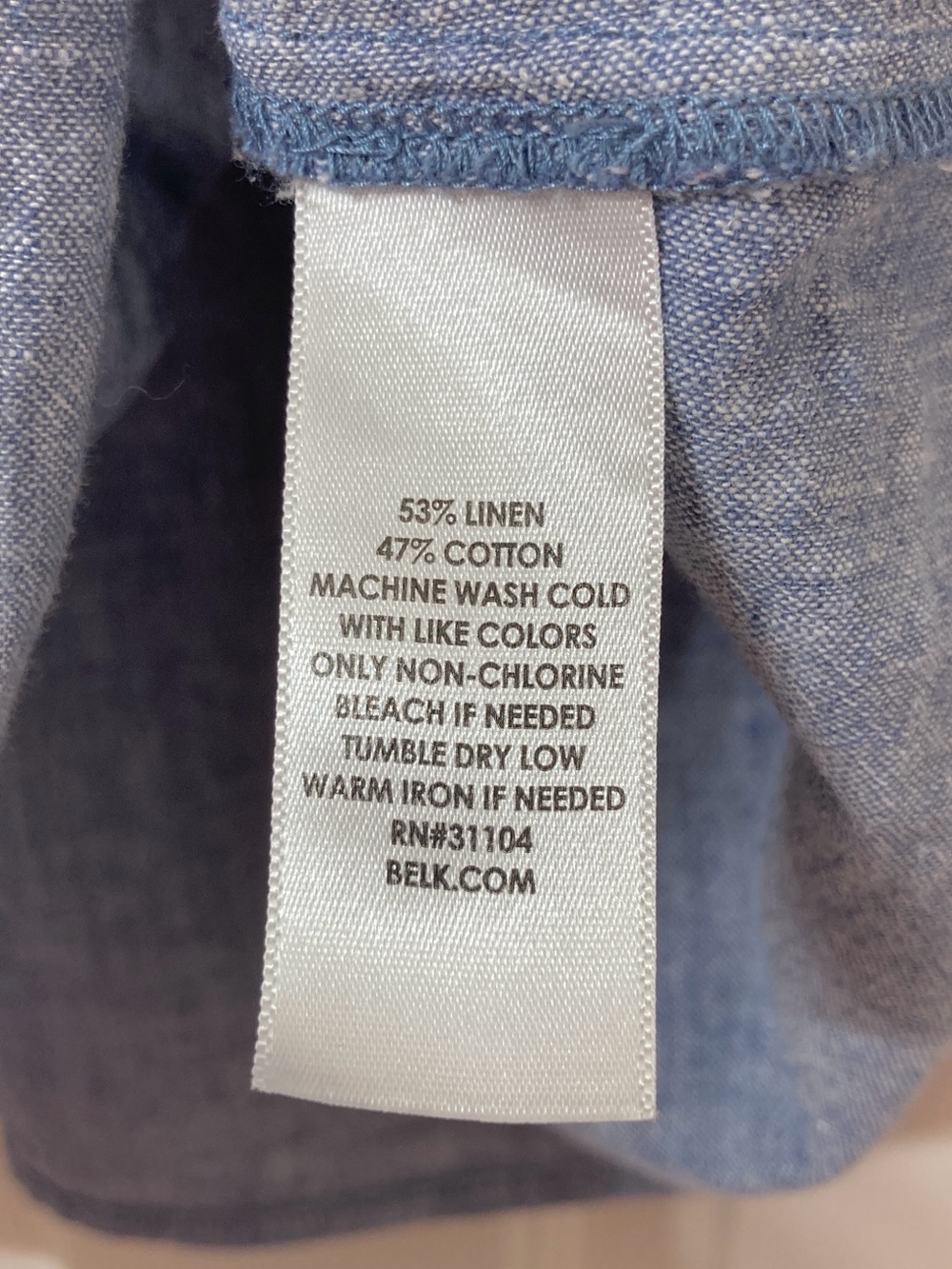 Kim Rogers Linen Blend Chambray Blue Button Down Shirt Medium Coastal Grandma - Picture 6 of 6